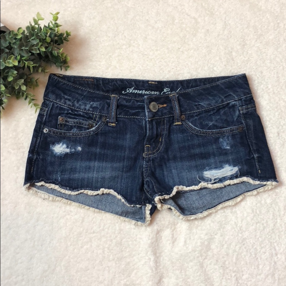 American Eagle 🦅 Size 0 Distressed Jean Shorts